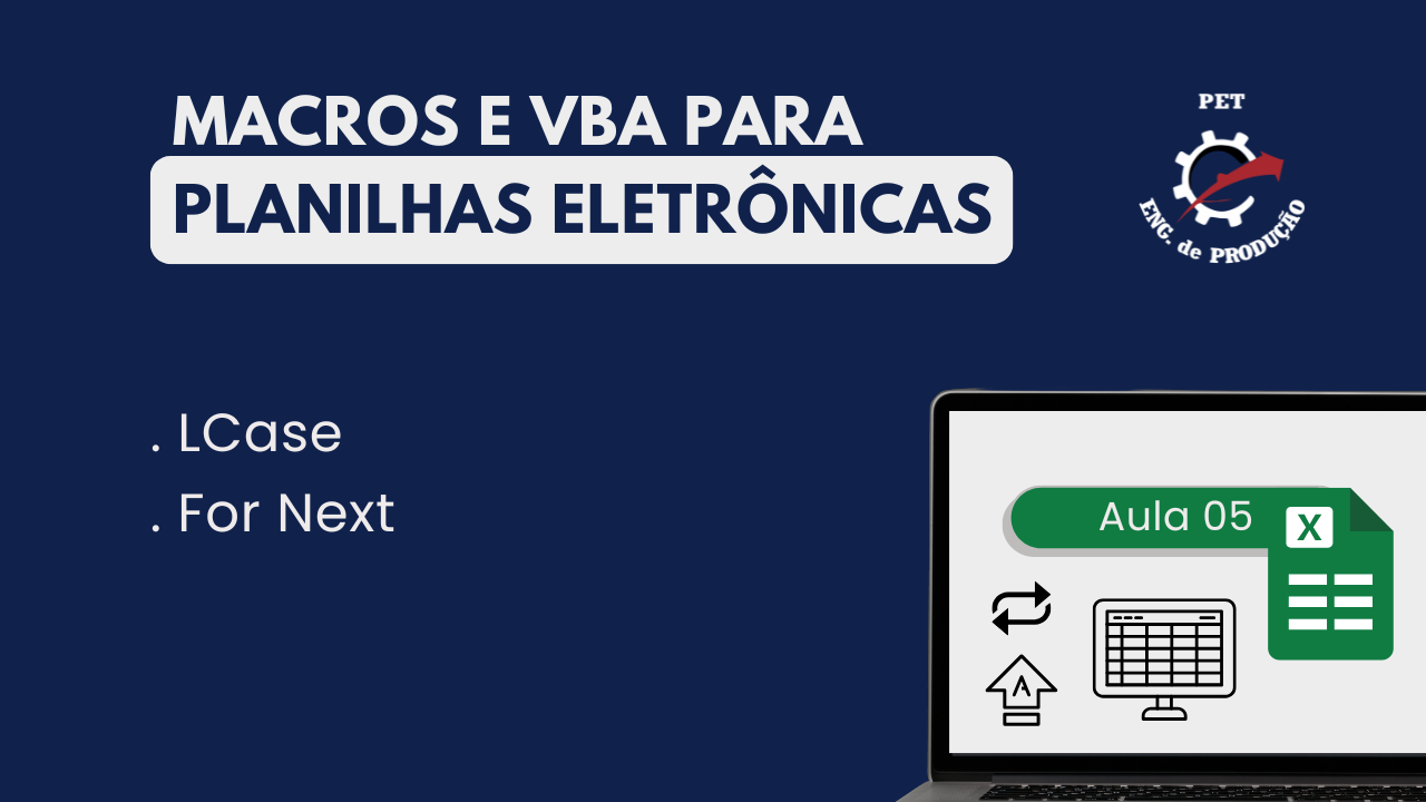 Macros e VBA para Planilhas Eletrônicas - LCase e For Next